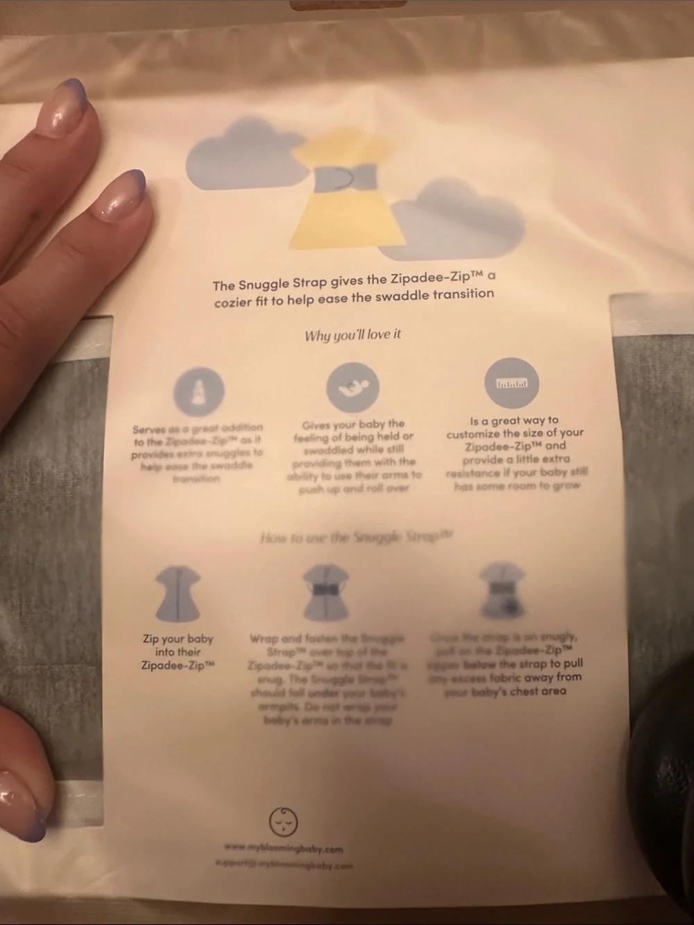 SleepingBaby Heather Gray Snuggle Band for Baby Sleep Sack Transition